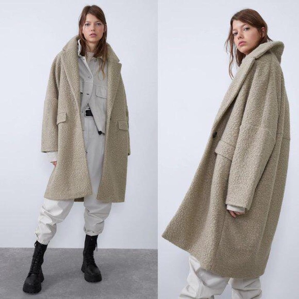 Boucle oversized coat